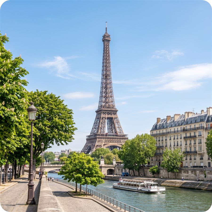 Paris skyline and the Eiffel Tower