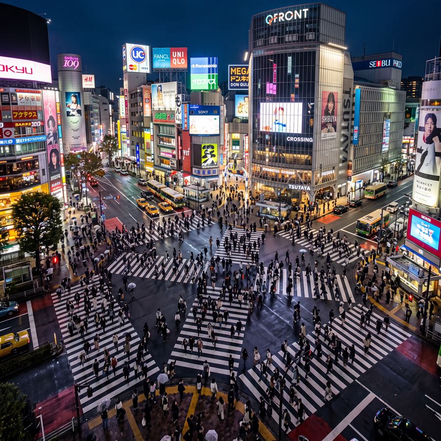 Tokyo city skyline at night